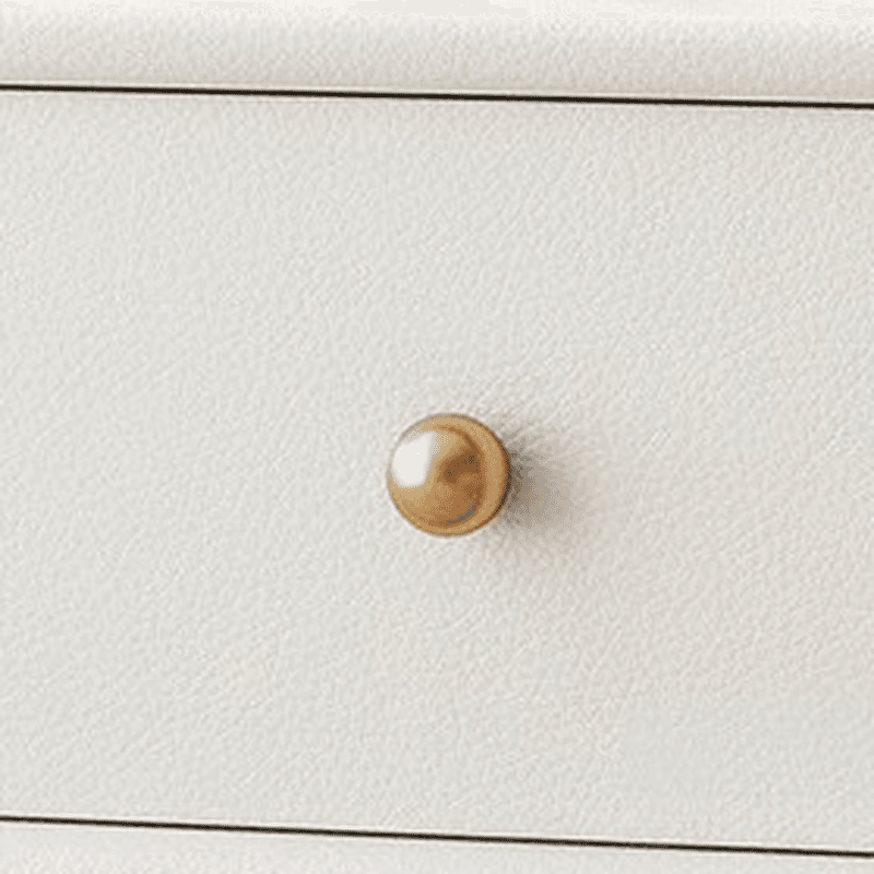 Simplistic 2 Tiers Drawer Storage Nightstand with Light Colored Wood, Swivel Feature, and Pleather Countertop - image 18