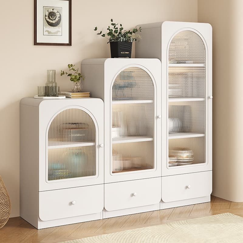 Rectangular Accent Cabinet with Closet, Glazed Door, Cabinet Knobs, Chalk/Sepia Top, Soft Close Drawer, and Stain Resistant Finish - image 4