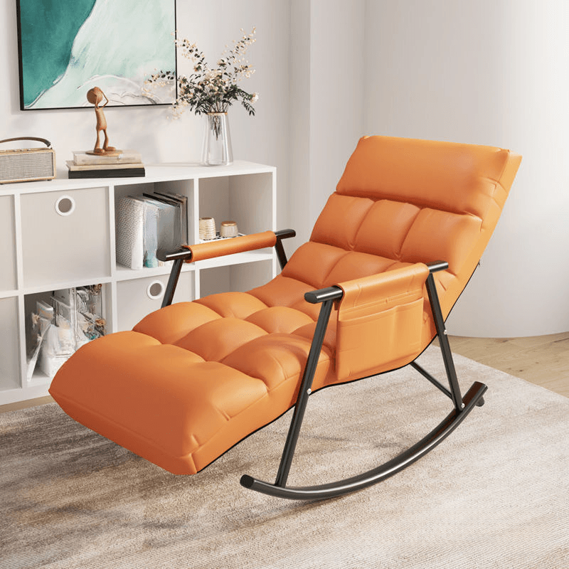 Butter Color/Azure/Olive Green Ergonomic Rocking Chair Couch with Rear Back, Stationary - image 8