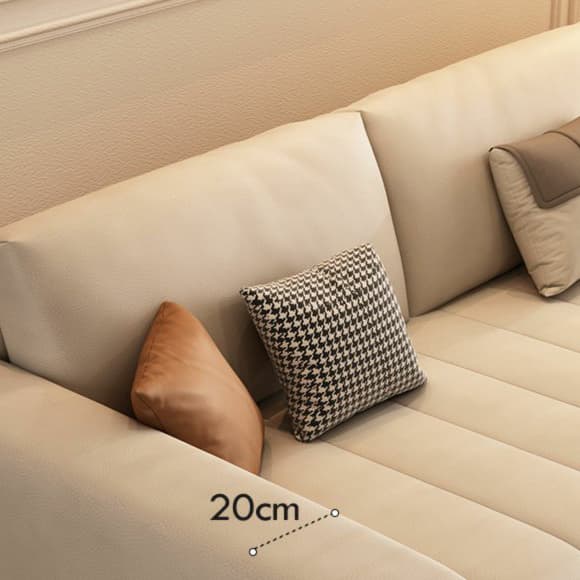 Modern Beige Sectional Sofa in Anti Cat Scratch Fabric with Square Arm - image 8