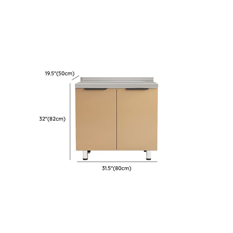 Cocoa Wide Microwave Storage Cabinet with Alloy Countertop - image 3