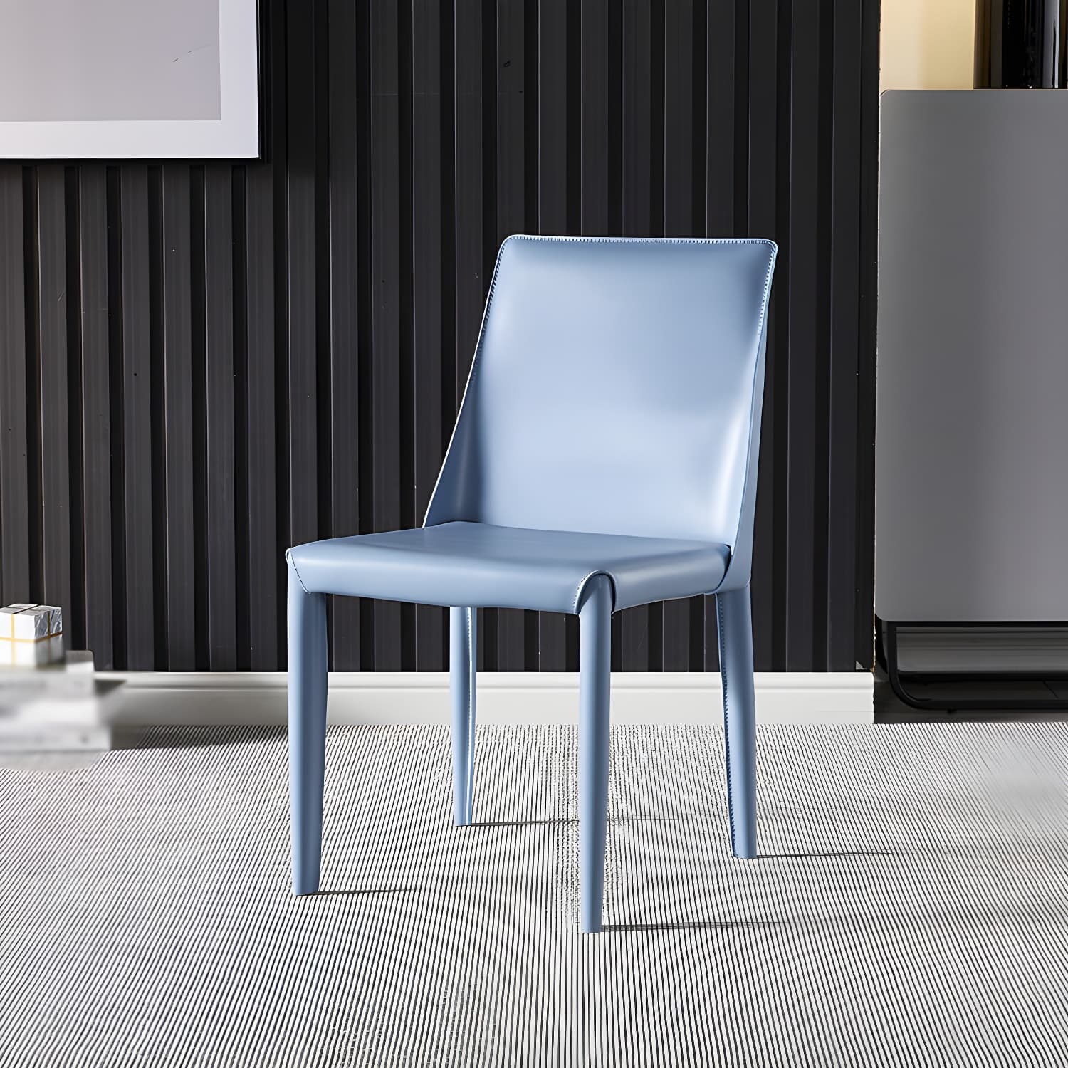 Designer Style Restaurant Saddle Leather Side Chair Matte Finish Parsons Dining Chair - image 6