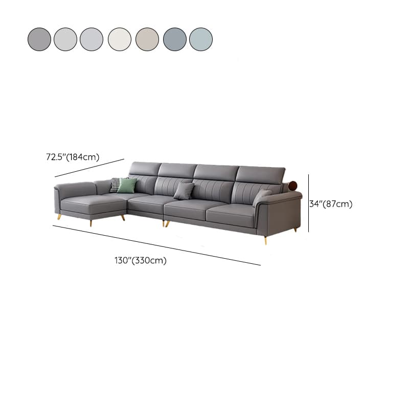 Modern Reversible Sectional with Flared Arm and Stain-Resistant Tech Cloth Upholstery - image 24