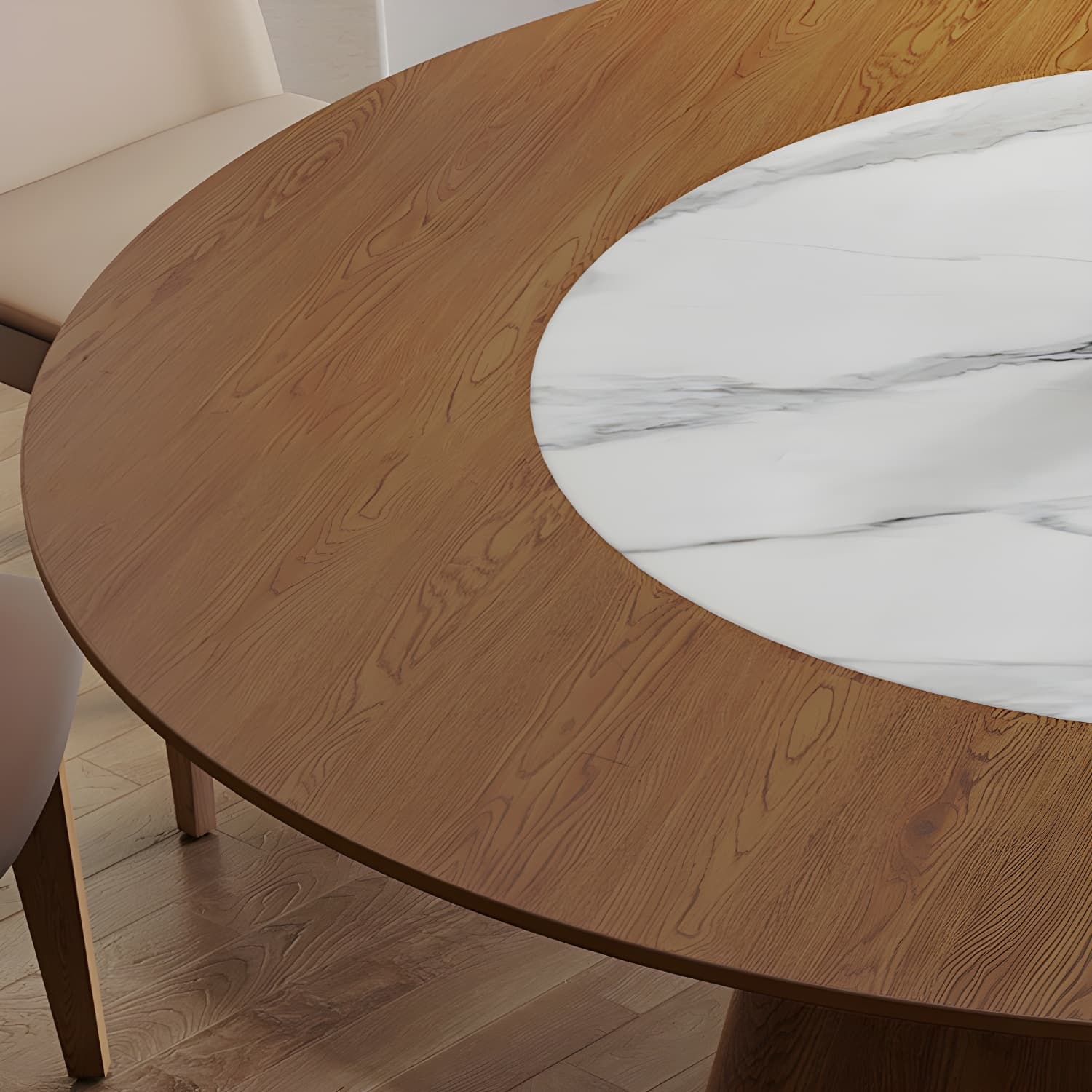 Contemporary Sintered Stone Table Round Table Set 1/6/8/9/12 Pieces Dining Set - image 6