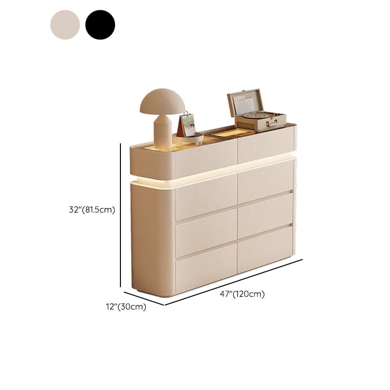 Simplistic Hardwood Double Dresser with 8 Horizontal Drawers and LED Lights - image 14