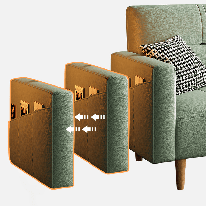 Synthetic Leather Convertible Sofa in Grey/Light Blue/Light Green with Arm - image 16