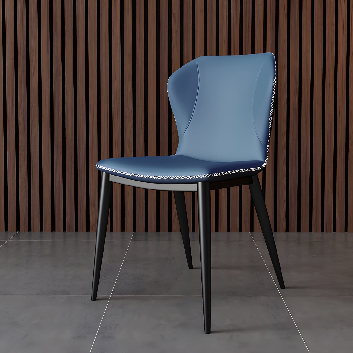 Modern Leather Home Side Chair Wingback Matte Finish Dining Chair