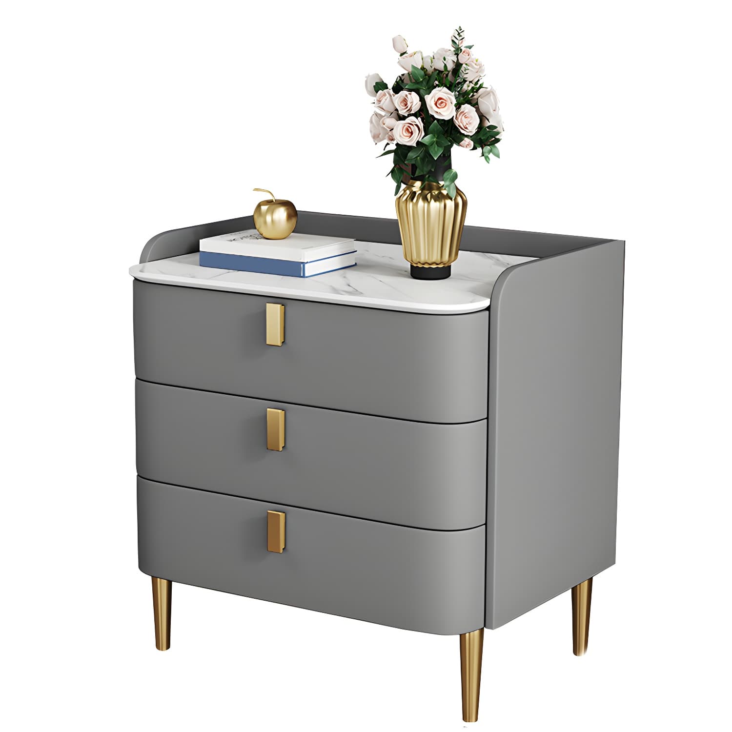 Contemporary Drawer Storage Bed Nightstand Wooden Night Table for Bedroom - image 12