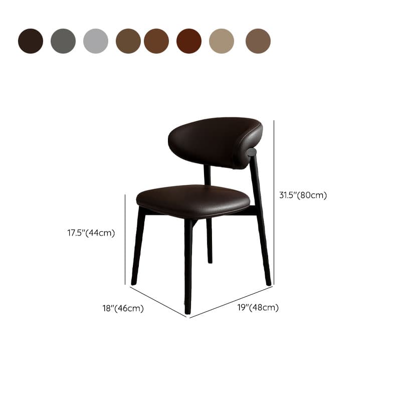 Modish Faux Leather/Upholstered Side Chair with Stable Legs - image 21