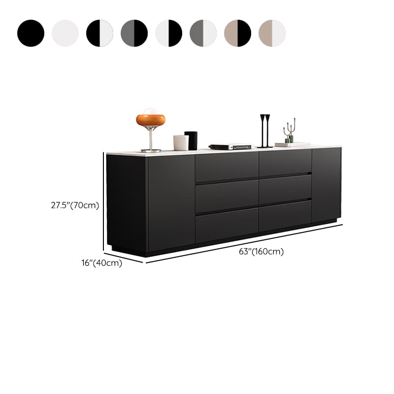 2-Door & 6 Drawers Rectangular TV Stand with Changeable Shelf for Sitting Room, 3 Tiers - image 17