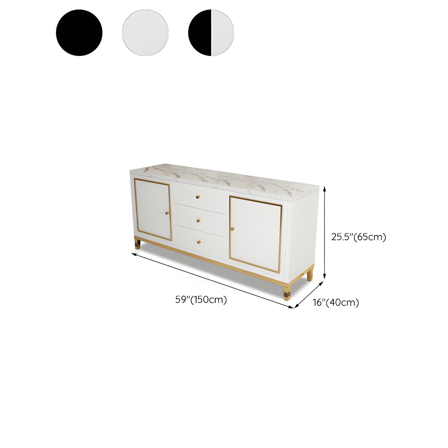 Enclosed Storage Media Console Glass TV Stand Console with Drawers - image 12