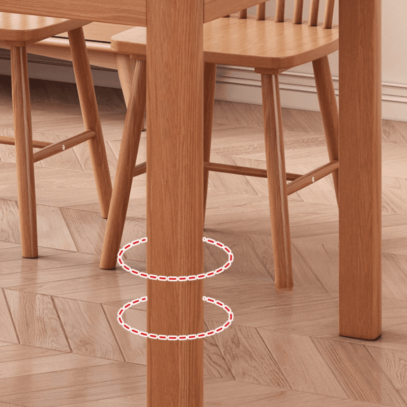 Minimalist Rectangular Dining Table Set with 4 Legs and Natural Wood Top - image 6