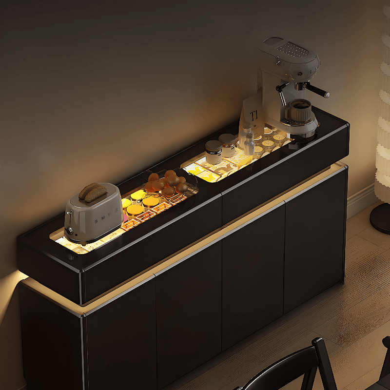 Elegant Sideboard with 8/12 Drawers, Glass Countertop, and Illuminating Lighting - image 5