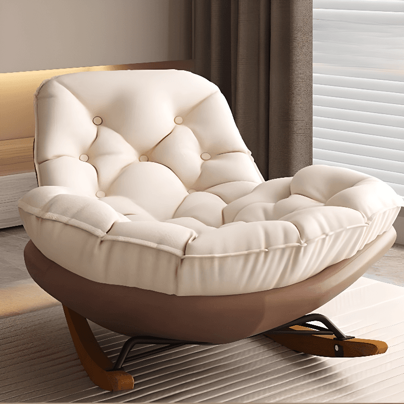 Chalk Modern Simple Style Upholstered Rocking Chair Couch, Scratch-defiant & Cushioned