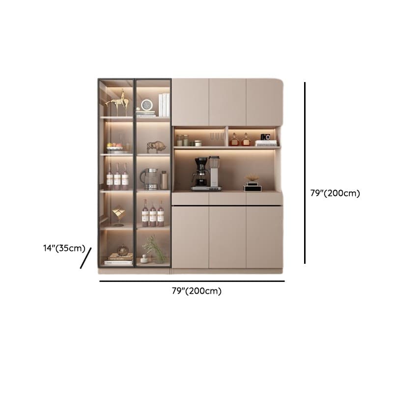 Wide/Standard/Narrow Modern Timber 3 Drawers 2 Shelves/3 Shelves/1 Shelf Glass Doors Pantry Hutch Sideboard - image 47