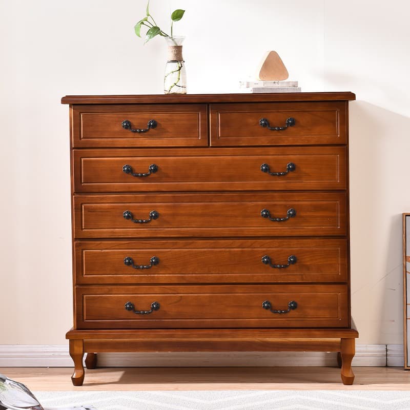 Traditional Style Black Handle Chest with Drawers in Solid Wood - image 7
