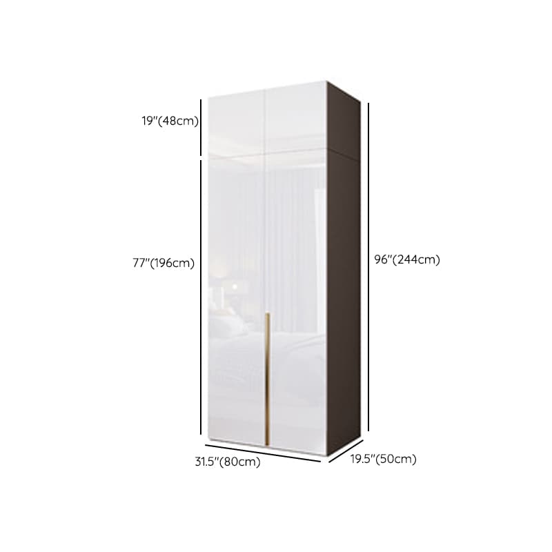 Simple Freestanding Cream Manufactured Wood Cabinet Armoire with Interior Shelves, Clothing Rod & Soft Close Drawer - image 12