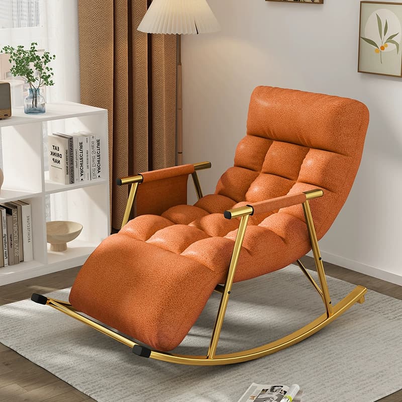 Chic Indoor Modern Rocking Chair - Upholstered, with Tuft and Track Arms, Seats One - image 7