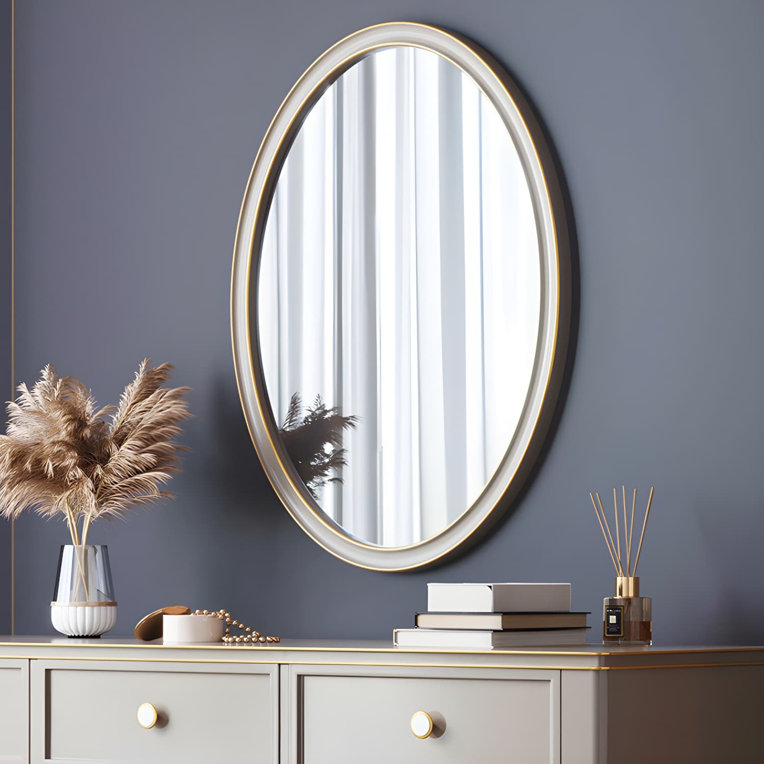 Mirror & 3 Drawers Makeup Vanity Dressing Table Solid Wood Dresser - image 8