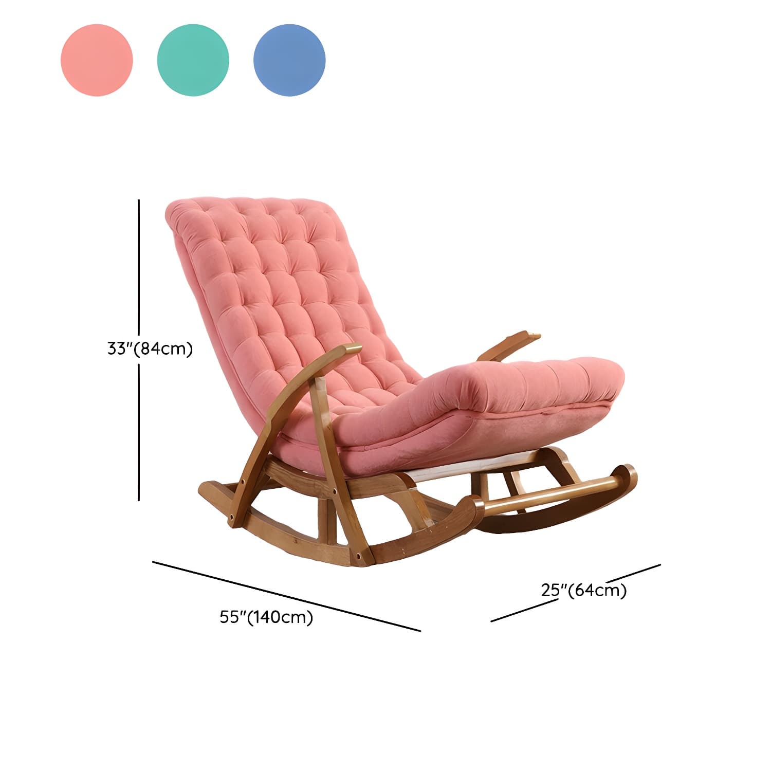 Stylish Upholstered Rocking Chair with Natural Wood Legs In Modern Design - image 23