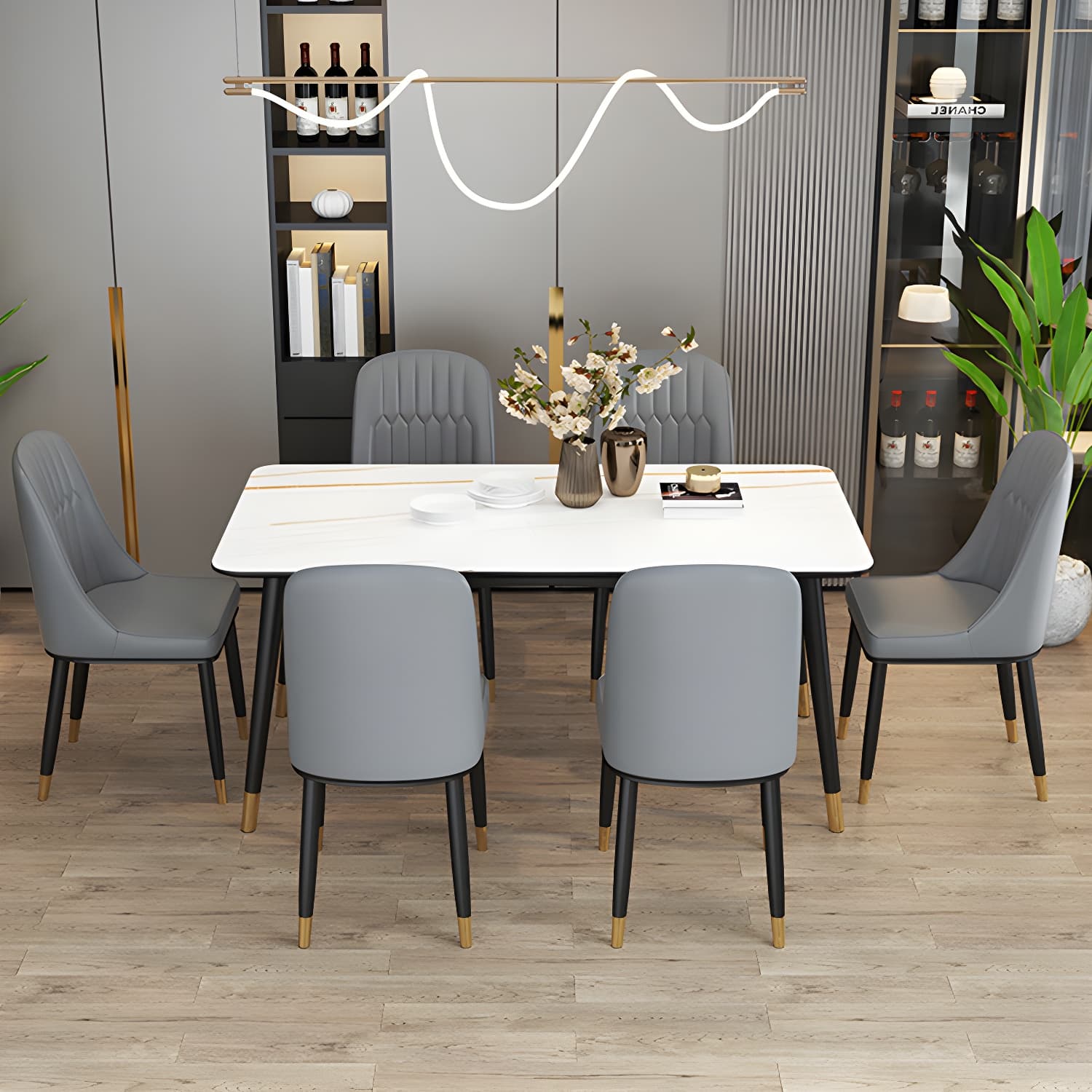 Scandinavian Indoor Side Chair Parsons Back Metal Upholstered Dining Room Chair - image 14