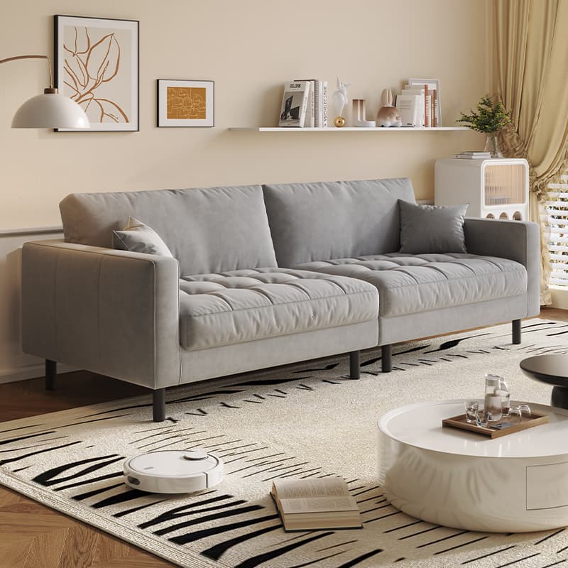 Tear Resistant Standard Sofa with Pu Upholstery in Grey/Light Green/Auburn - image 7