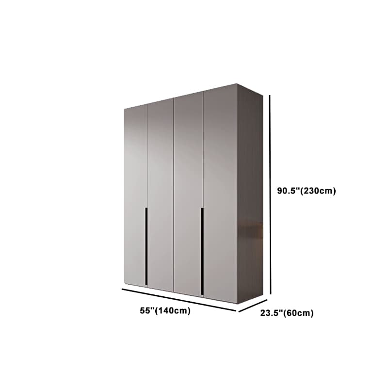 Trendy Grey Wooden Almirah with Clothing Rod, Interior Shelves, Soft Close Drawer & Soft Close Door - image 46