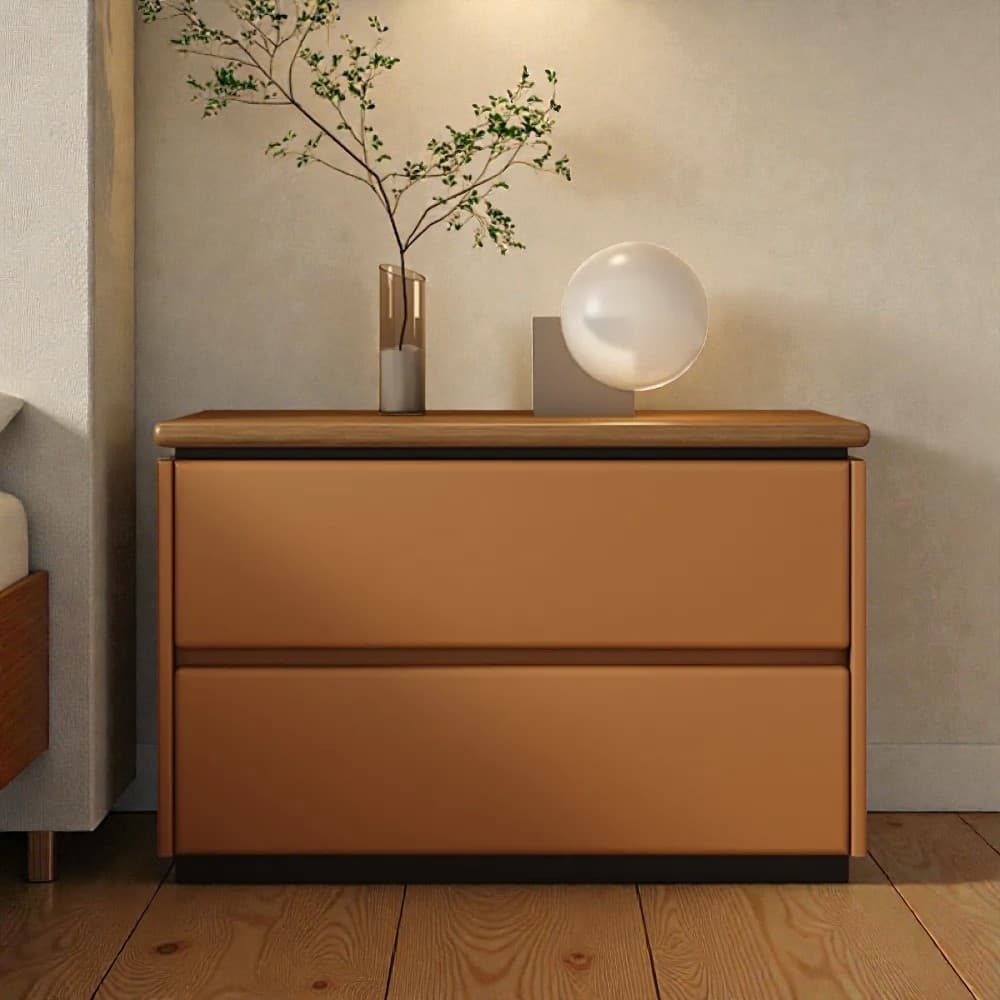 Modish 2 Tiers Drawer Storage Bedside Table with Laminate Countertop - image 29
