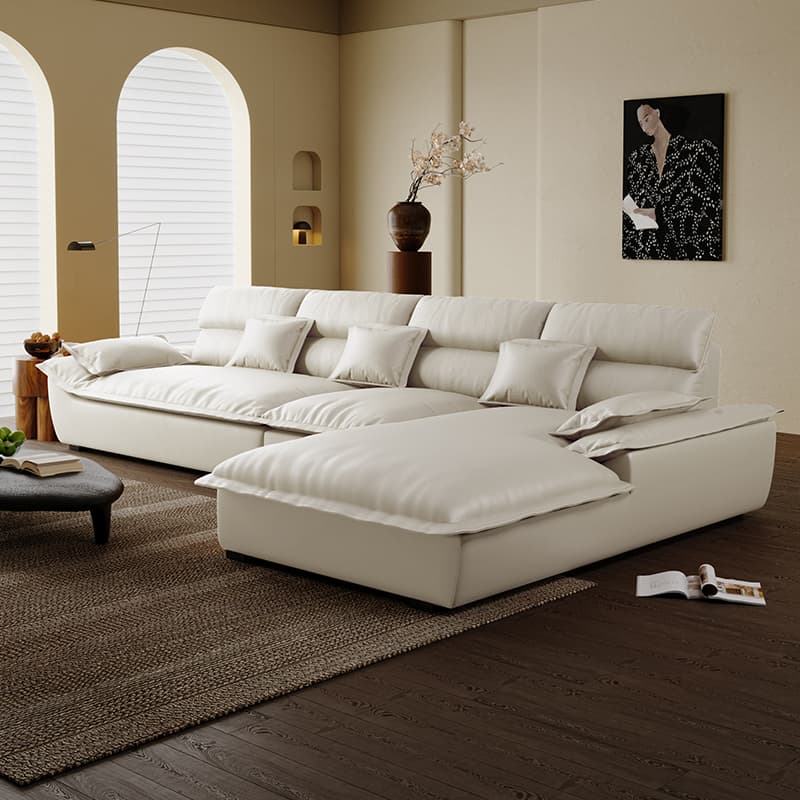 Modern Simple Style Midnight Black/Sepia/Chalk L-Shape Sofa Recliner Seats 5 - image 8