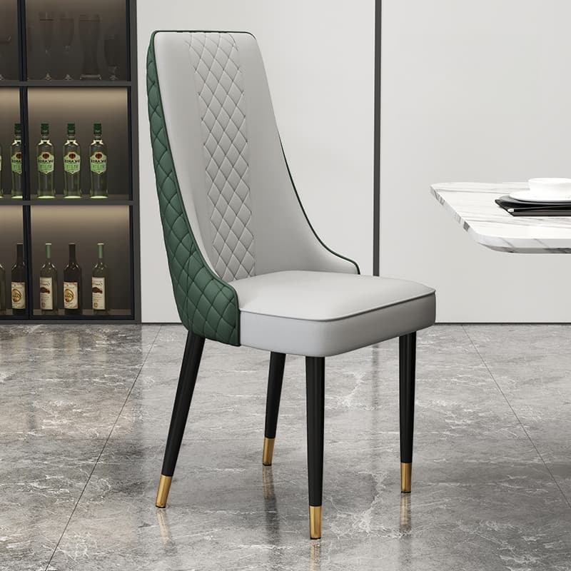Contemporary Restaurant Armless Chair with Solid Back Panel, Upholstered Metal Legs - image 7