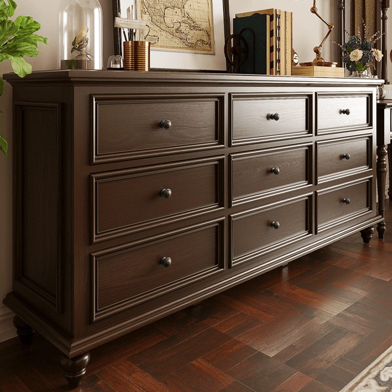 Classic Cocoa Lumber Horizontal/Vertical Console Dresser/Lingerie Chest/Bachelor Chest with 9 Drawers/7 Drawers/6 Drawers