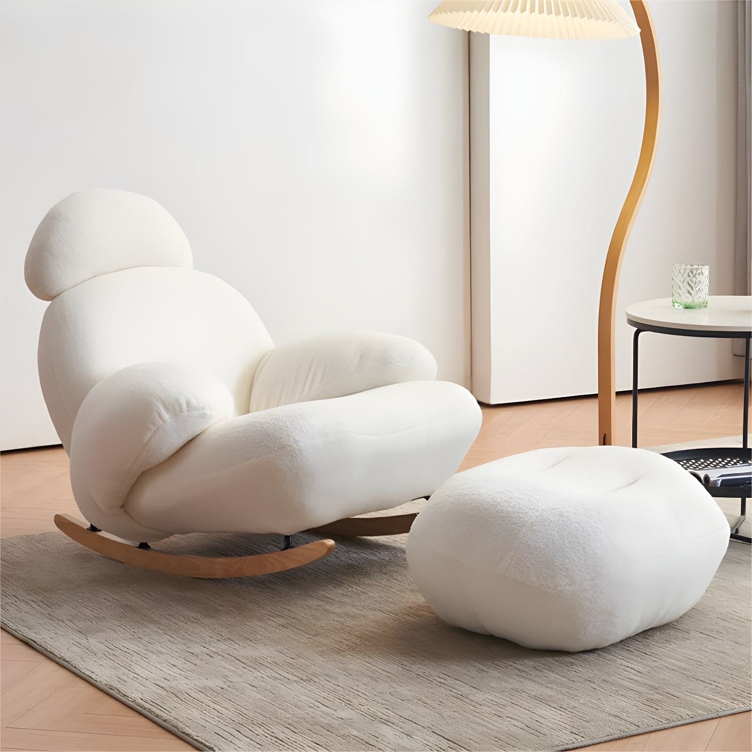 Spindle Living Room Contemporary Reclining Upholstered Rocking Accent Chair - image 9