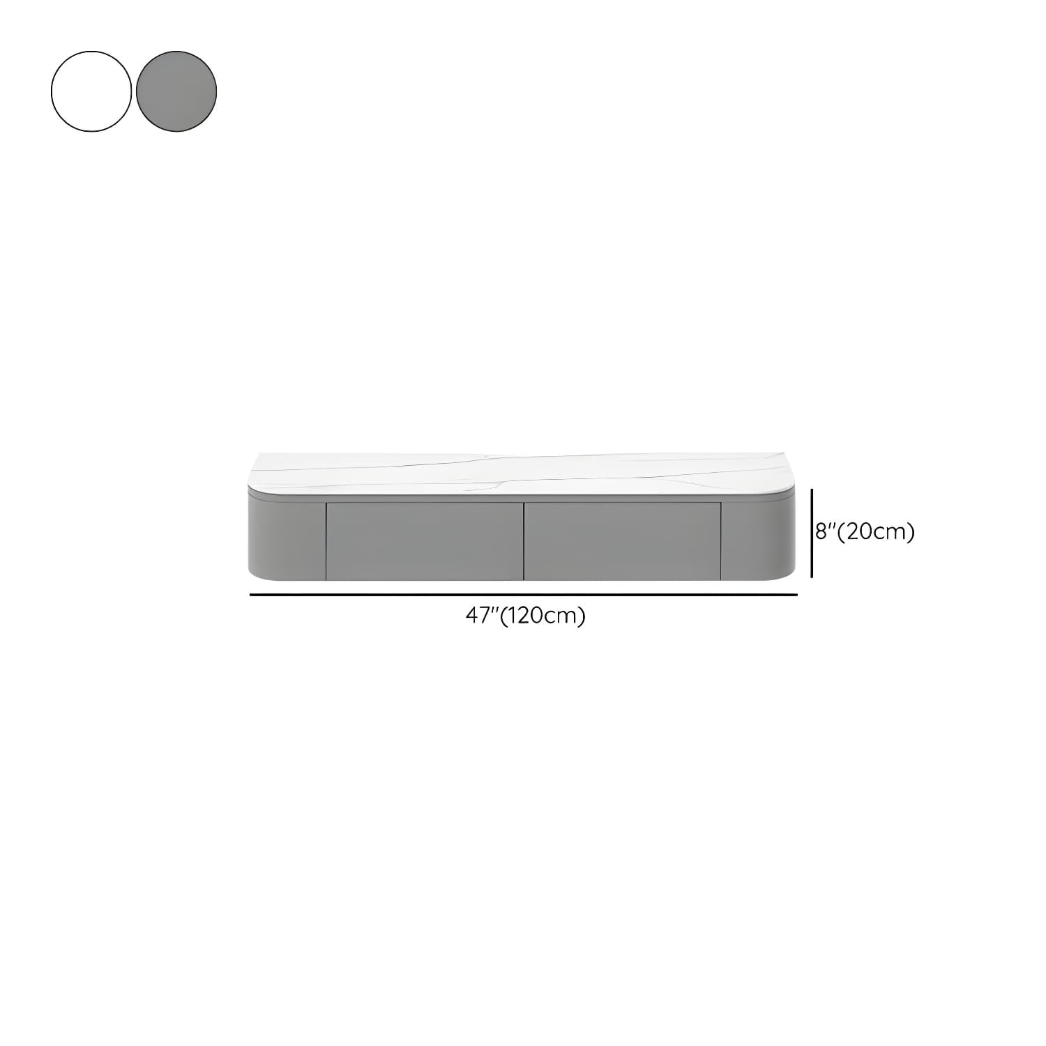 Contemporary Wall Mount TV Console with Wooden Drawer for Living Room - image 19