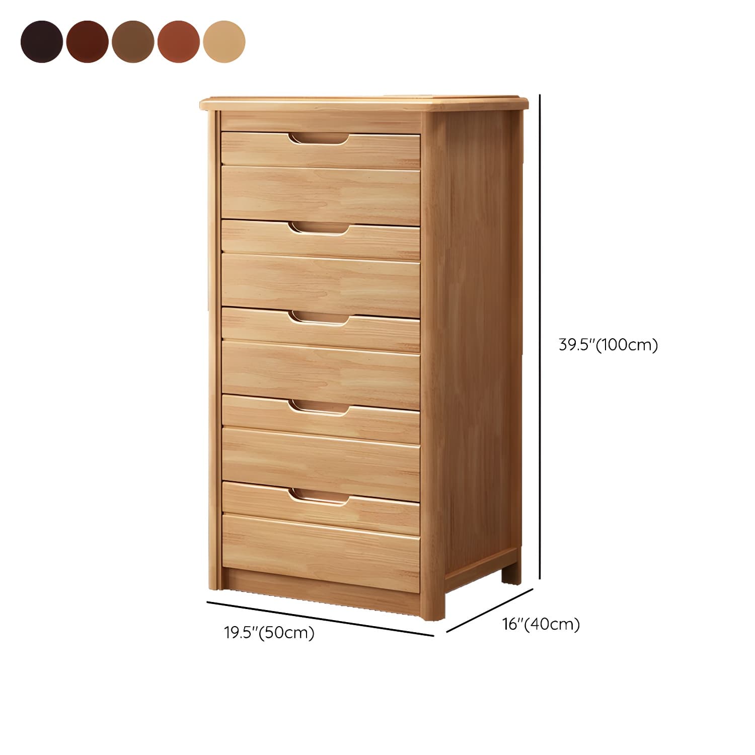 Traditional Wood Dresser with Drawers - Narrow Vertical Design - 40cm Width - Self Close Glides - image 17