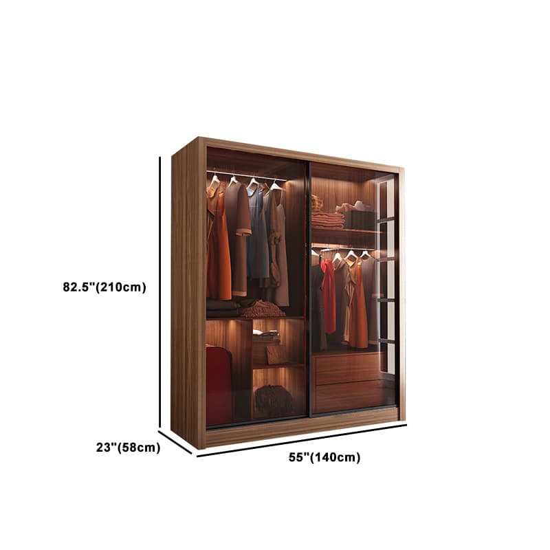 Simple Unfinished Color Wooden Wardrobe Armoire with Hanging Rod, Interior Shelves, Soft Close Drawer & Soft Close Door - image 15