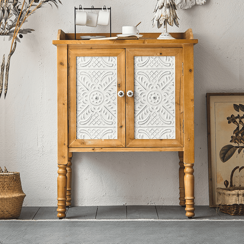 Old School Independent Accent Cabinet with Antiqued Wood