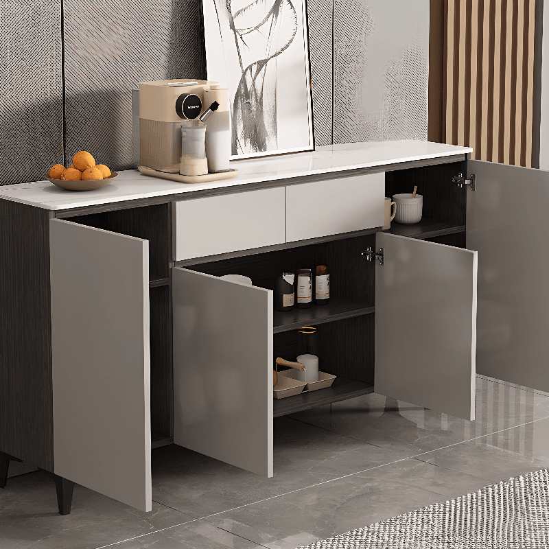 Modish Sideboard with 2 Drawers, 1 Shelf, Larder Storage, Sintered Stone Countertop, and 2/3 Doors - image 3