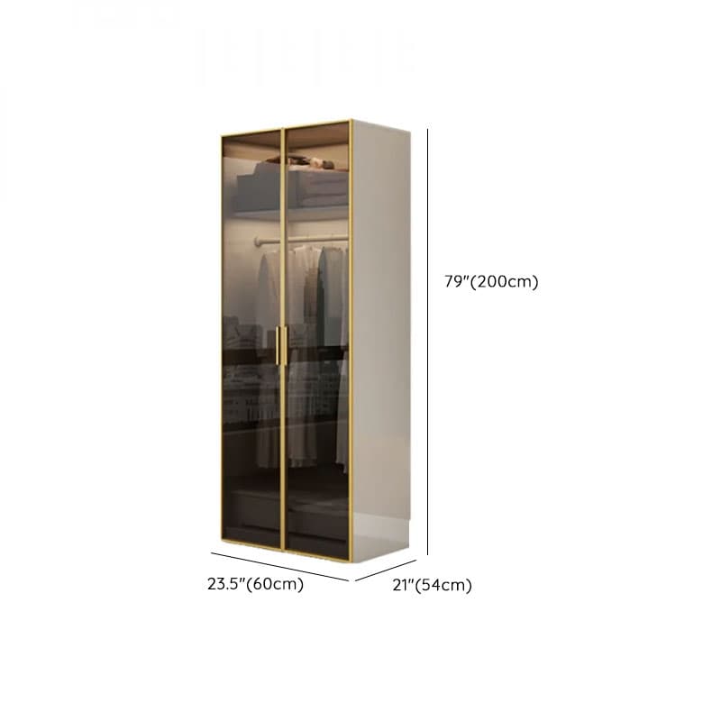 White Trendy Reclaimed Wood Almirah with Soft Close Drawer, Interior Shelves, and Hanging Rod - image 10