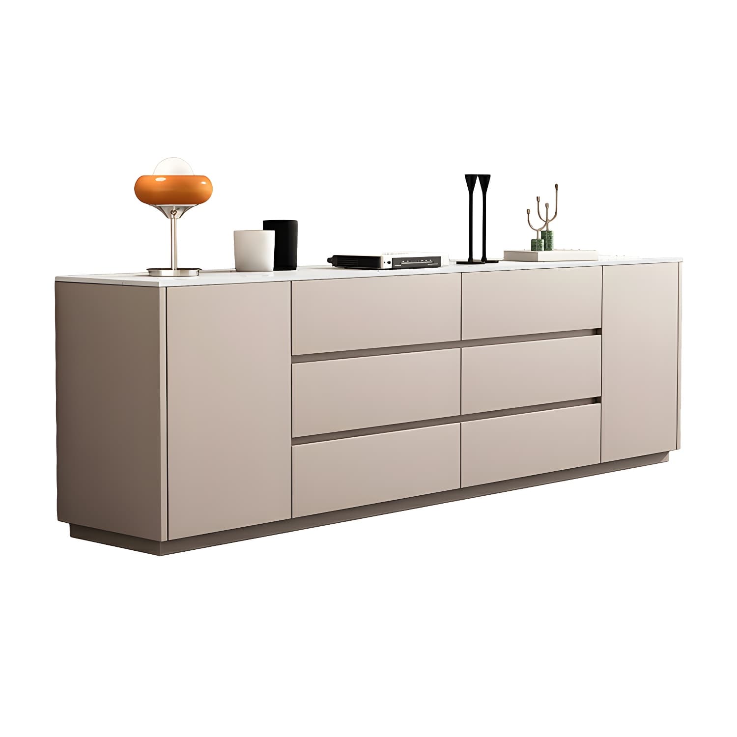 Modern Stone TV Stand with 6 Drawers and 2 Cabinets - Sleek and Stylish Design - image 12