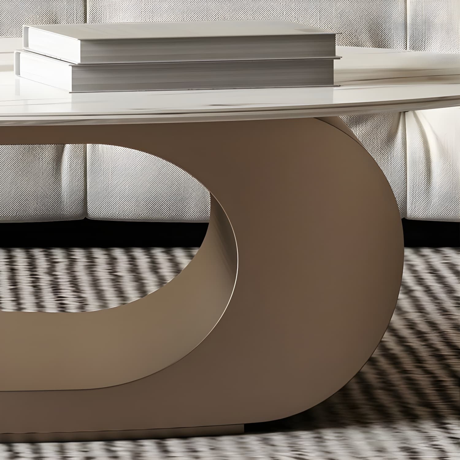 Glam Style Coffee Table Slate Top Stainless Steel Abstract Base - image 8