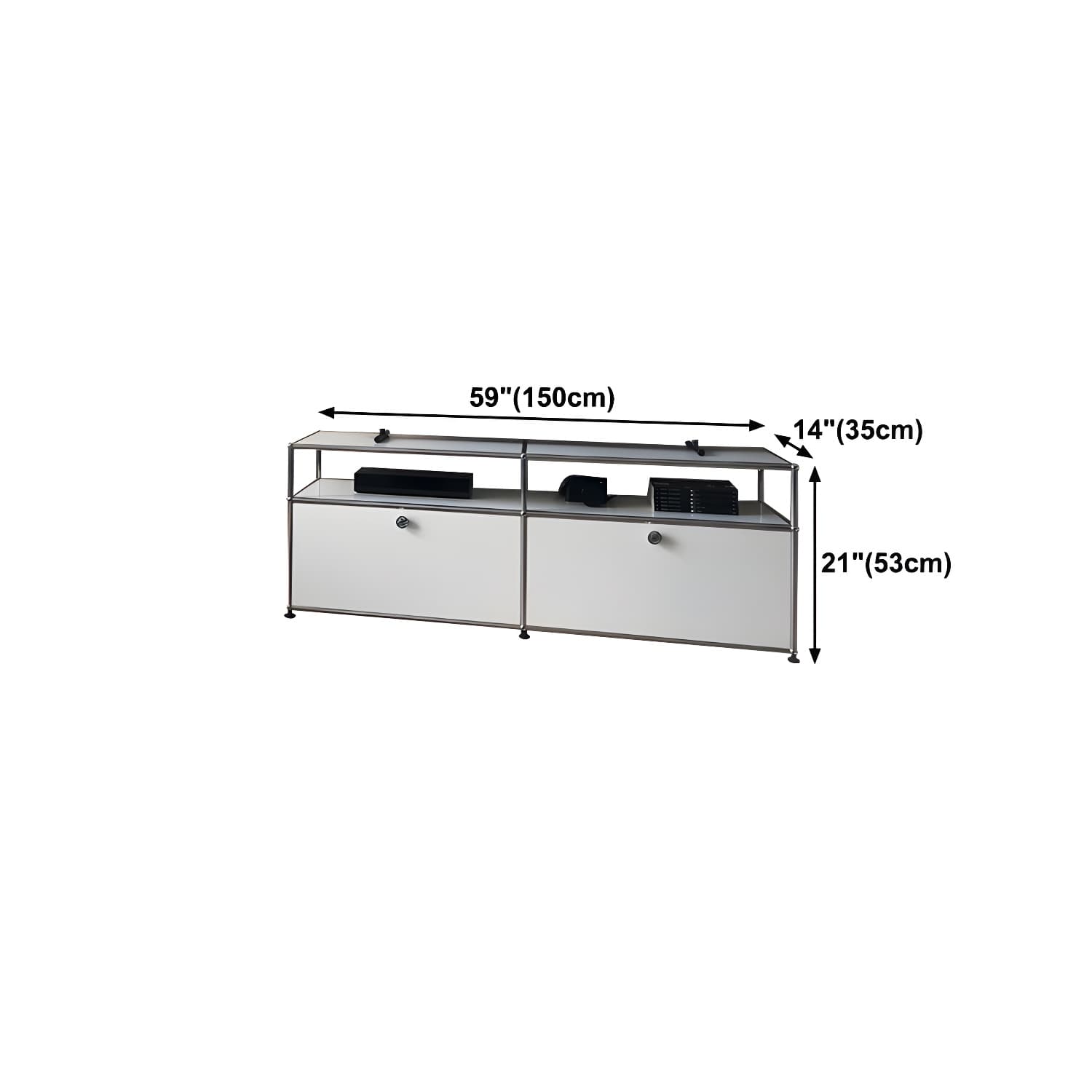 Stainless Steel Sideboard Modern Style Dining Sideboard with Locking Cabinet - image 22