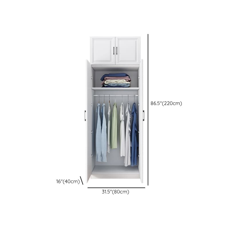 White Modish Timber Wardrobe with Soft Close Door, Interior Shelves, and Hanging Rod - image 8