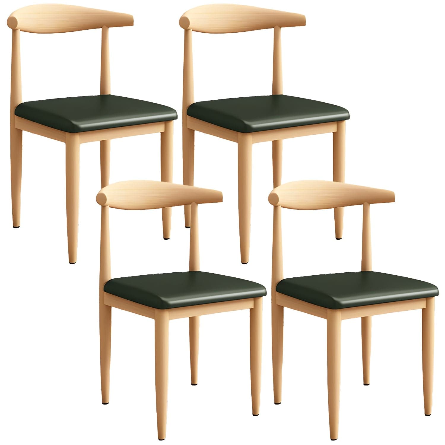 Modern Kitchen Dining Chairs Open Back Dining Chair with Metal Base - image 3