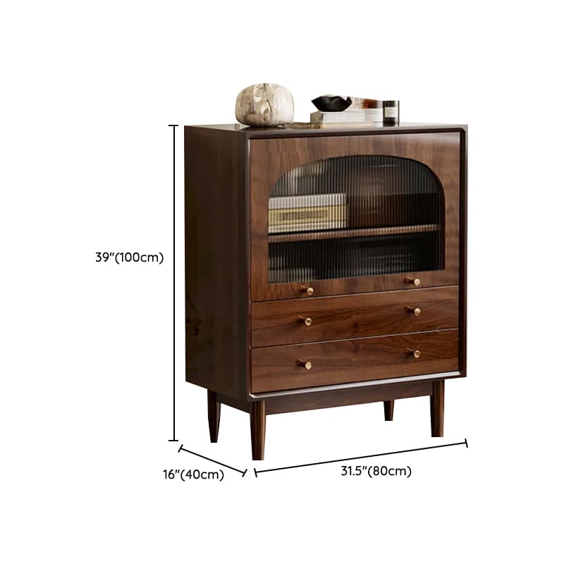 Independent Composite Wood Utility Storage Cabinet with Cabinet, Glass Door, Flexible Shelf, and Cabinet Knobs in Cocoa - image 23