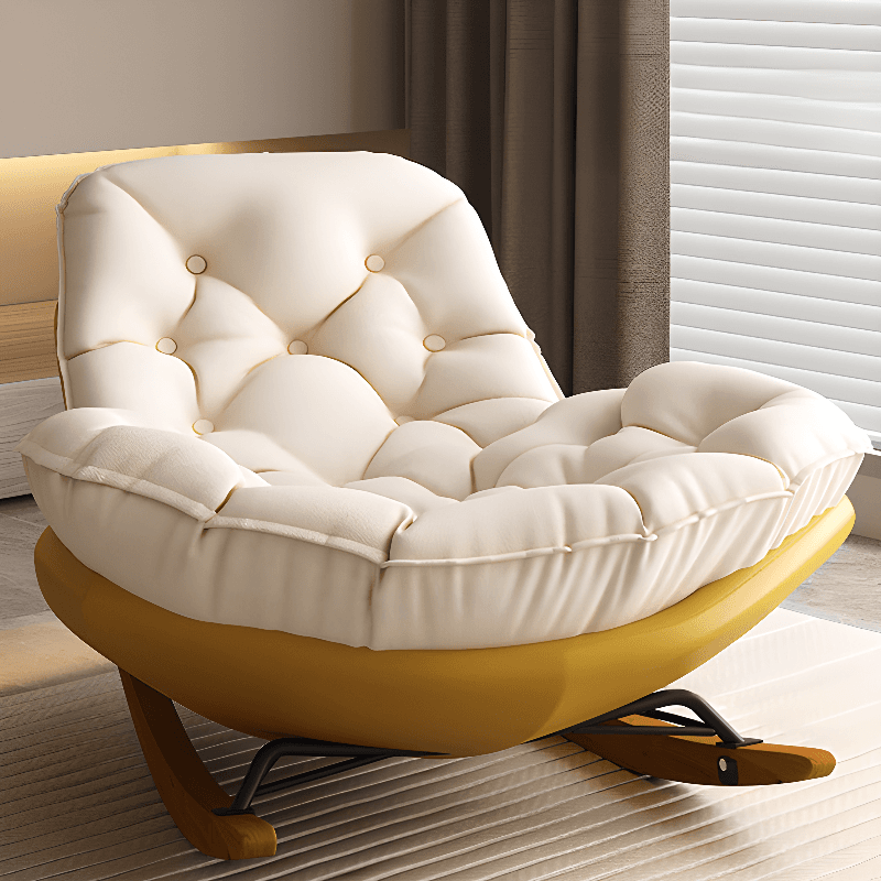 Stationary Upholstered Rocking Chair with Cushioned Rear in a Scandinavian Style, Footstool Included/Not Included - image 25