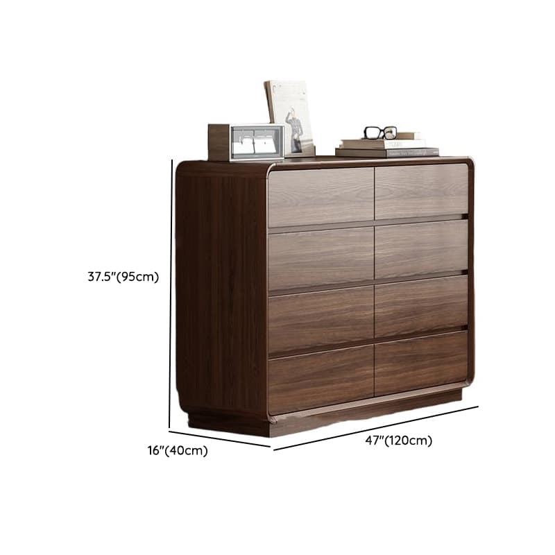 Cocoa Retro Rubberwood Console Dresser/Semainier with 6/9/5 Drawers, Horizontal/Vertical for Sleeping Quarters - image 9