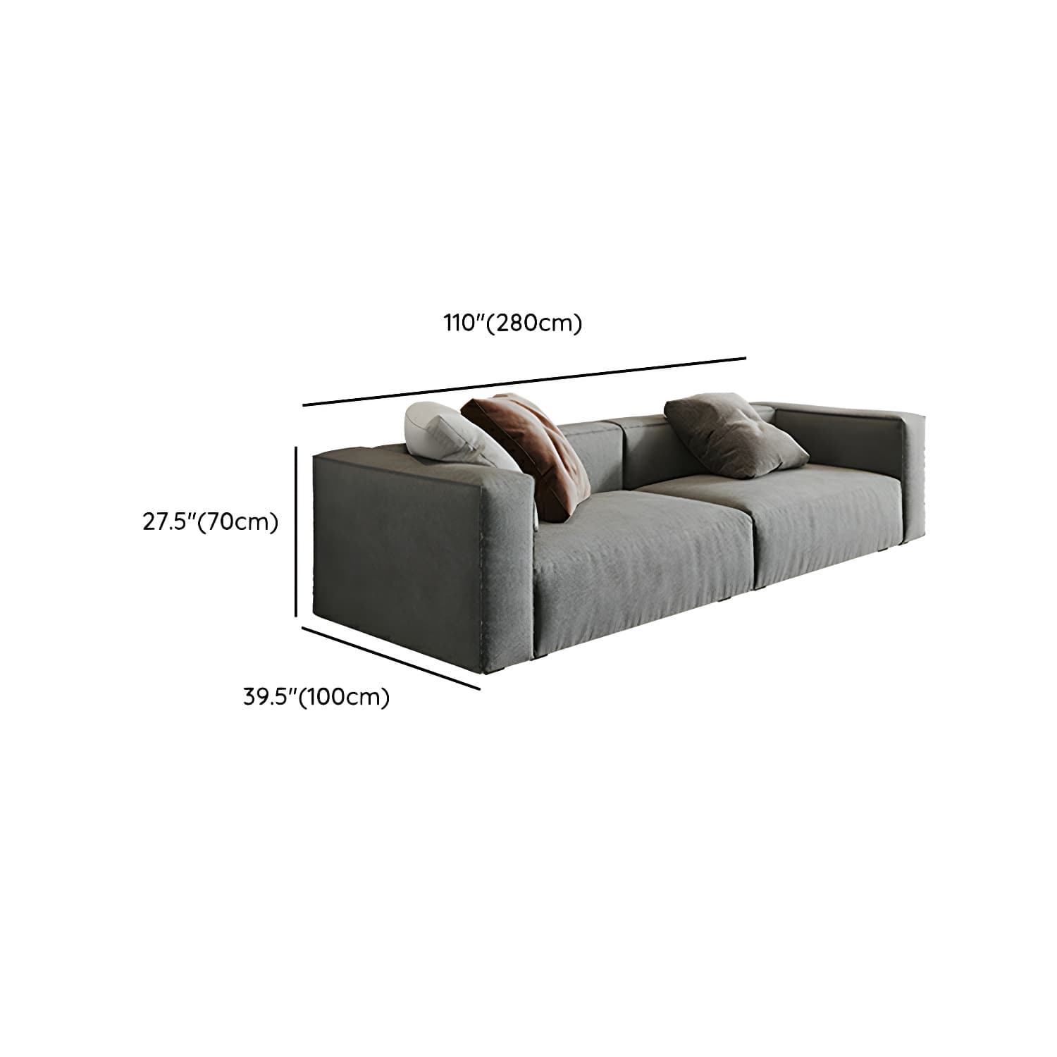 Modern Gray Chenille Stationary Sectional Sofa with Pillow Back and Wood Frame - image 18