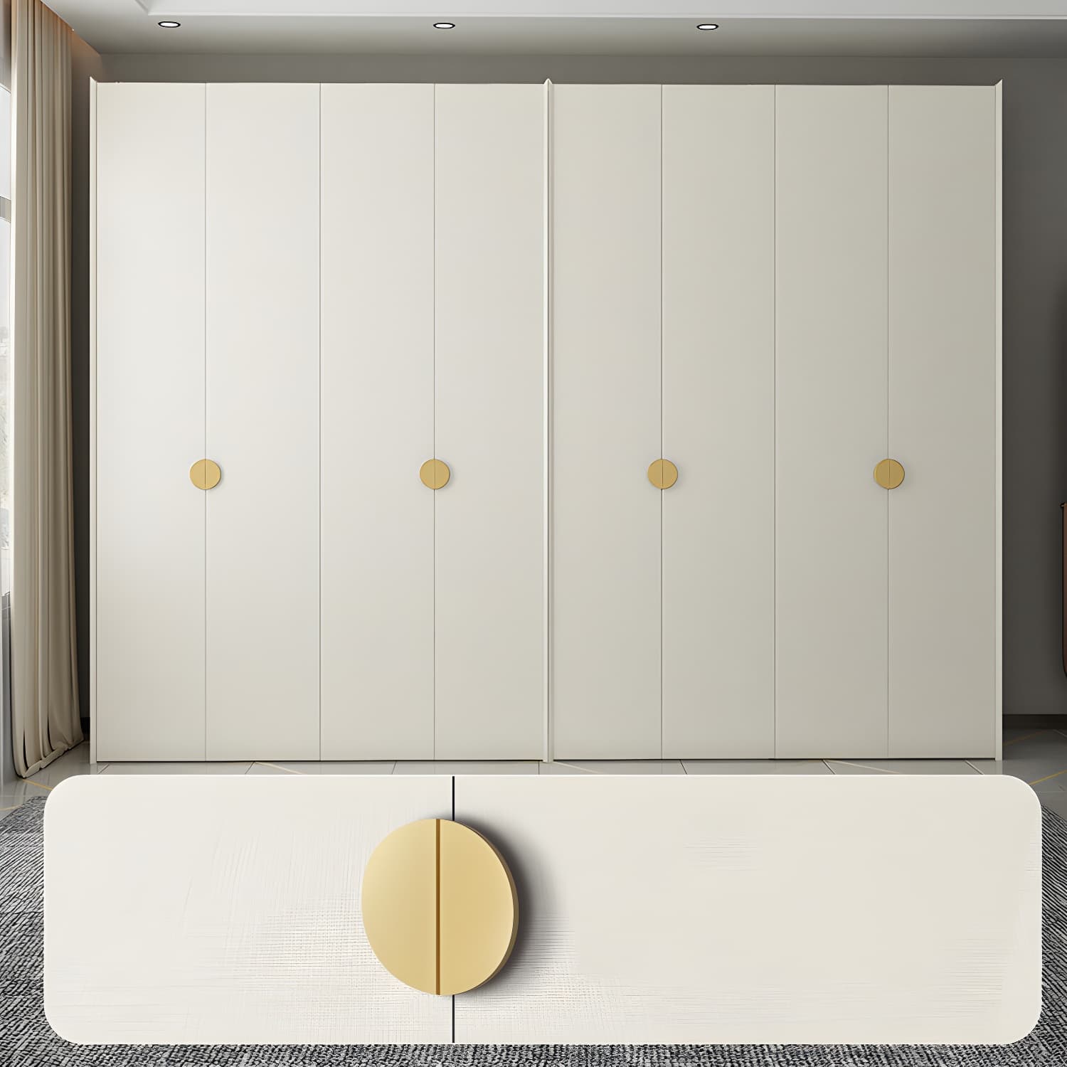 Engineered Wood Wardrobe Cabinet Modern Wardrobe Closet with Shelves for Home - image 5