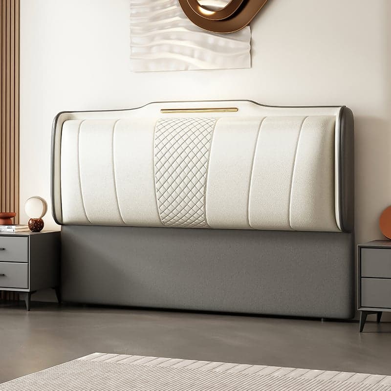 Art Deco Style Panel Headboard in Pine Wood with No Distressing, Rectangle Shape for King/Queen/Full Bed, Featuring Sponge Upholstery and Standard Height - image 3
