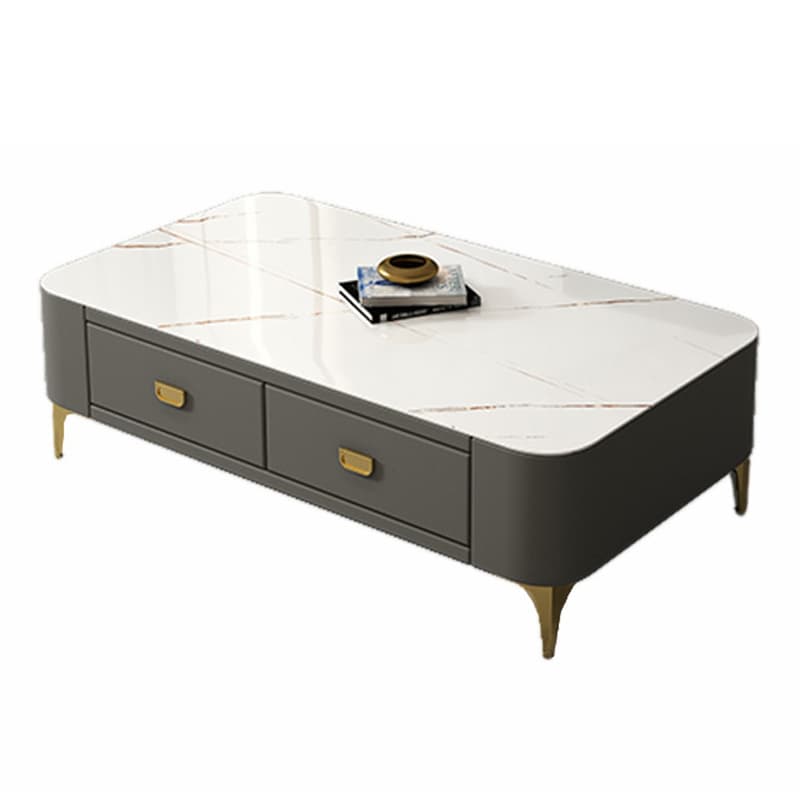 Modern Oblong Stone Coffee Table with Water and Scratch Resistant - image 9